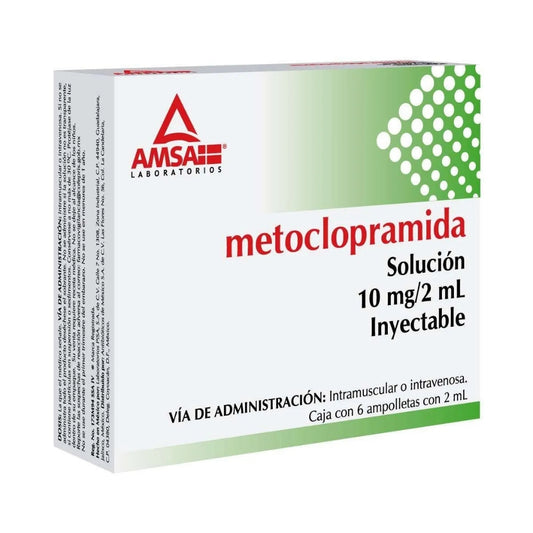 Metoclopramida 10 mg/2 mL 6 Ampolletas | Amsa®
