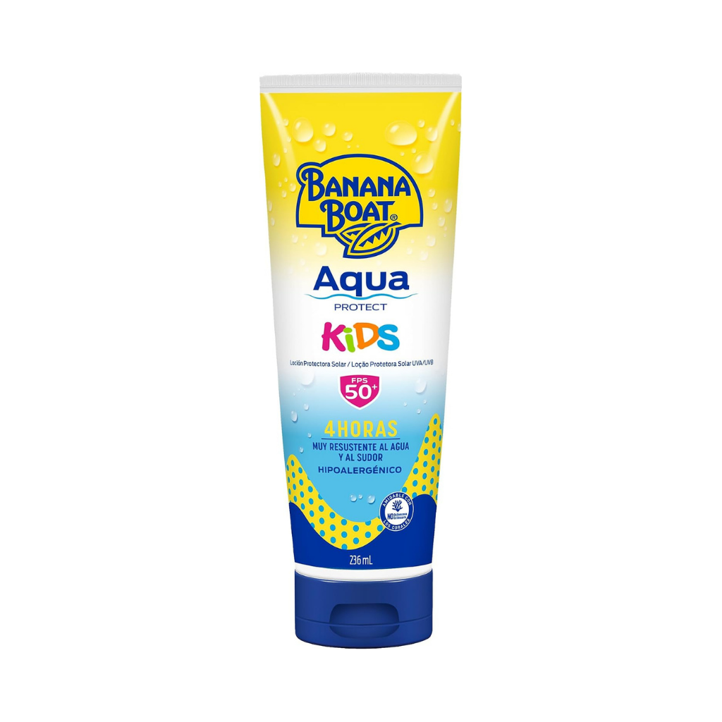Banana Boat Aqua Protect Kids FPS 50+ Loción Protectora Solar 236 mL