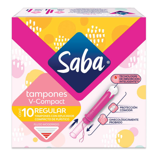 Tampones Saba V-Compact Regular 10 Piezas