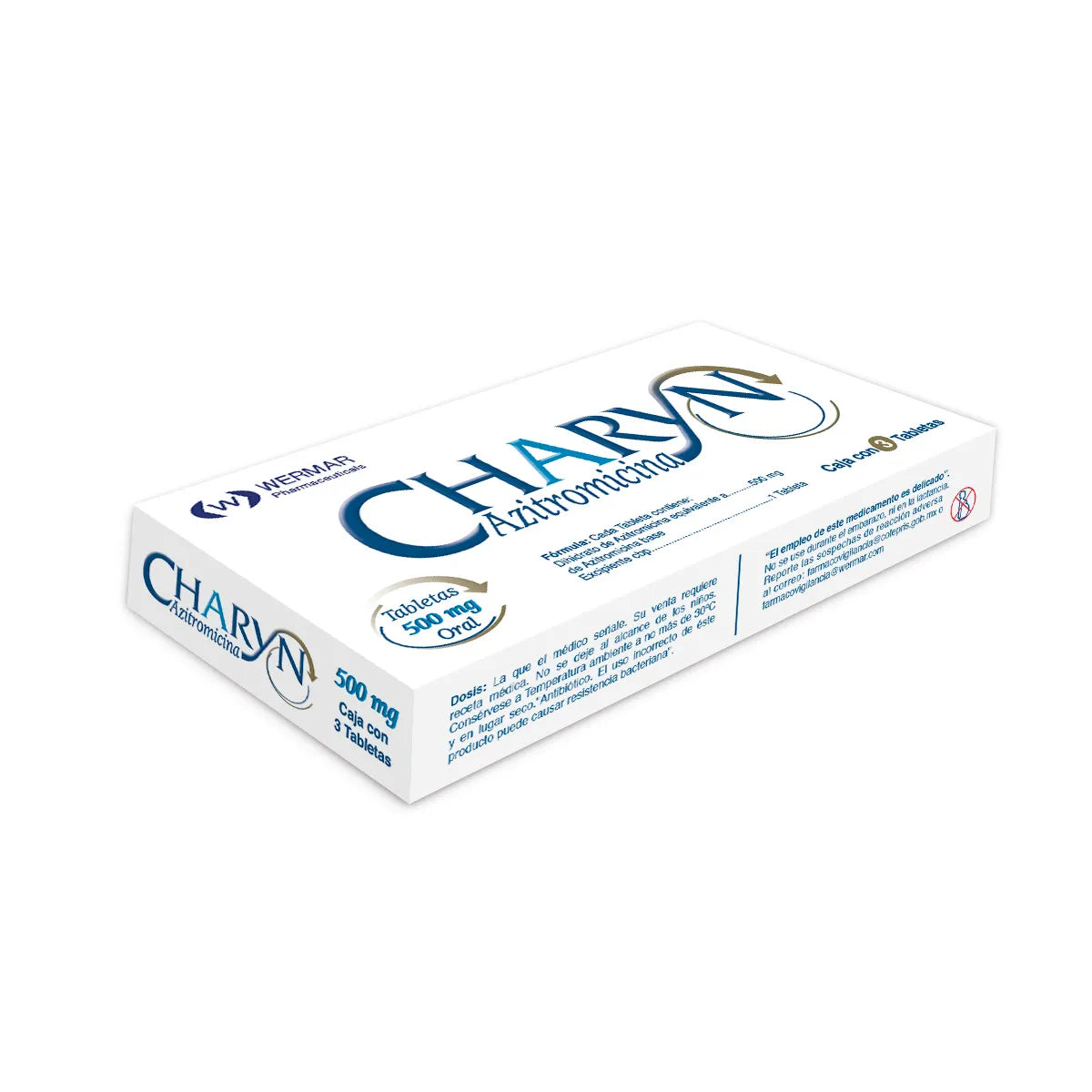Charyn®, Azitromicina 500 mg 3 Tabletas | Wermar Pharmaceuticals®