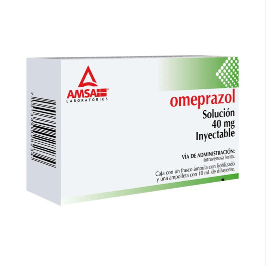 Omeprazol 40 mg Solución Inyectable con 1 Frasco Ámpula y 1 Ampolleta | AMSA®