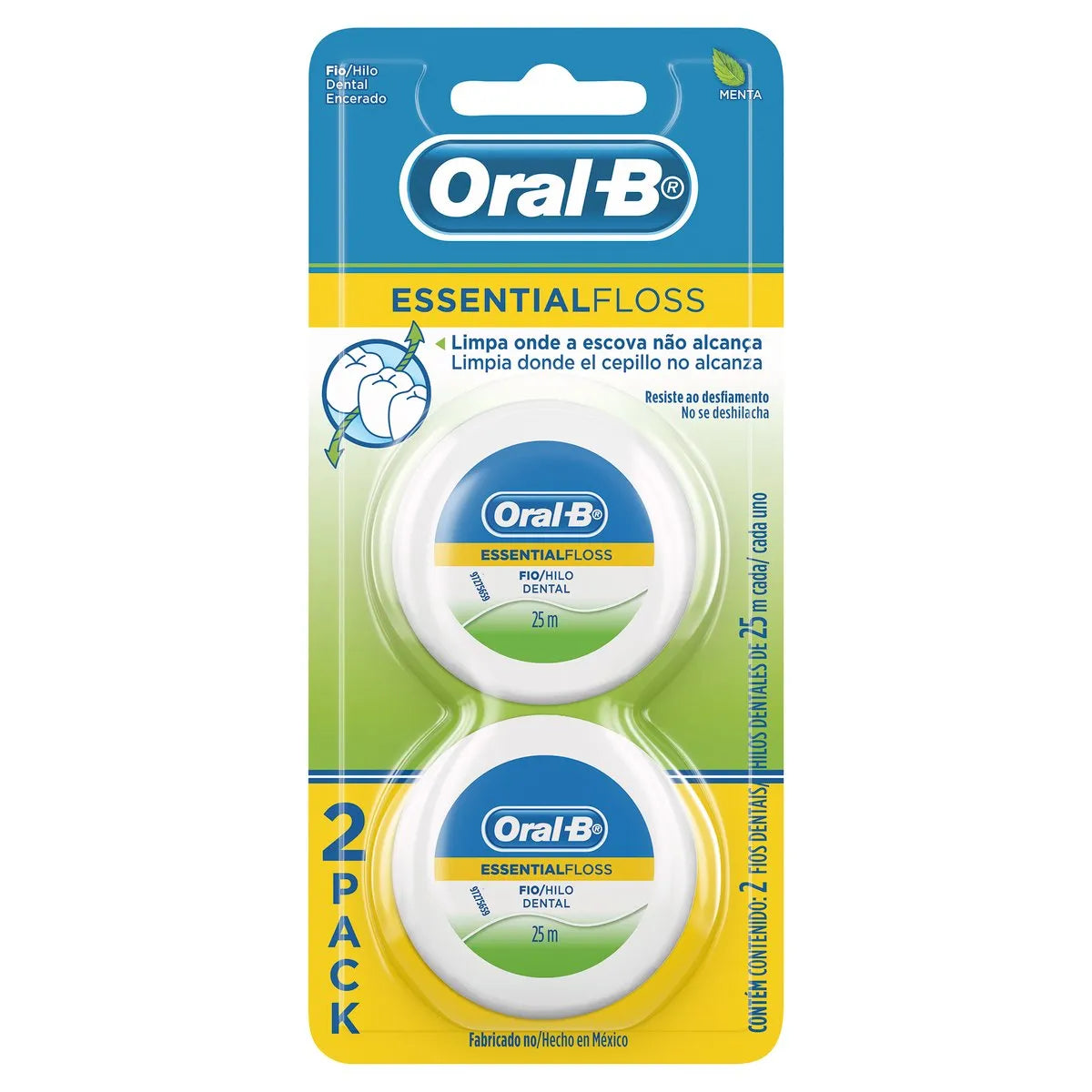 Hilo Dental Oral-B Essential Floss Menta 25 m 2 Piezas