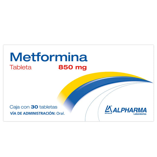 Metformina 850 mg 30 Tabletas | Alpharma®