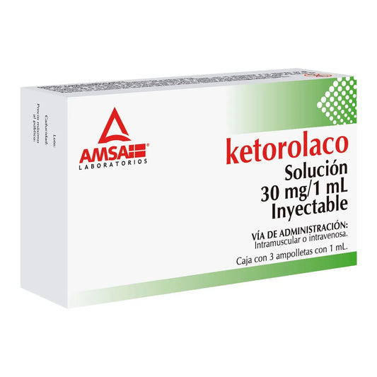 Ketorolaco 30 mg Solución Inyectable 1 ml | Amsa®