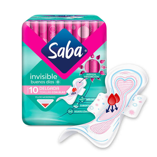 Toallas Saba Invisible Buenos Días con Alas 10 Piezas