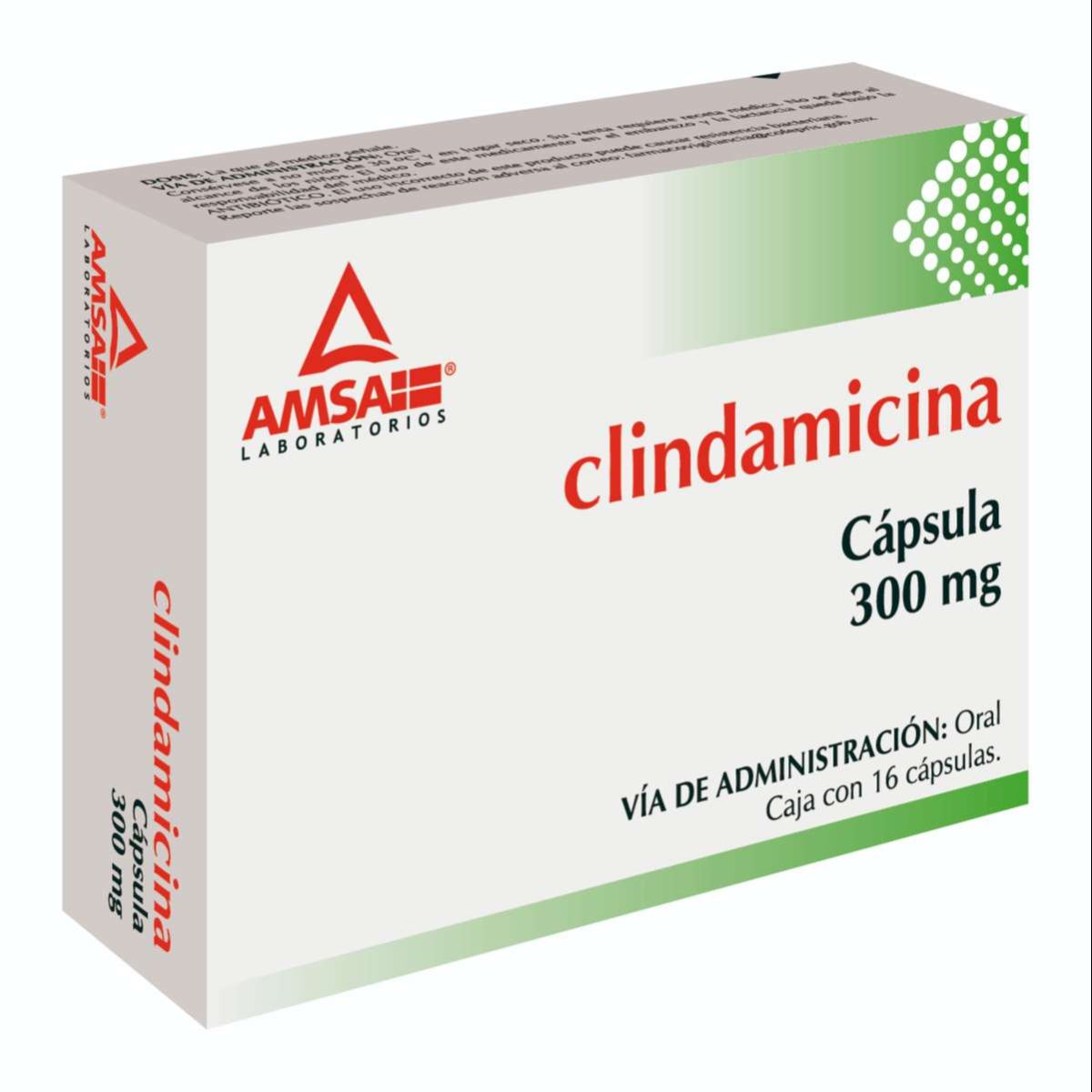 Clindamicina 300 mg 16 Cápsulas | Amsa®