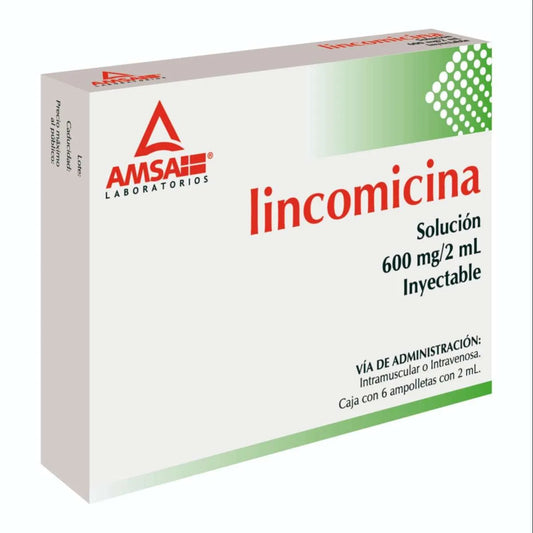 Lincomicina 600 mg / 2 mL 6 Ampolletas | Amsa®