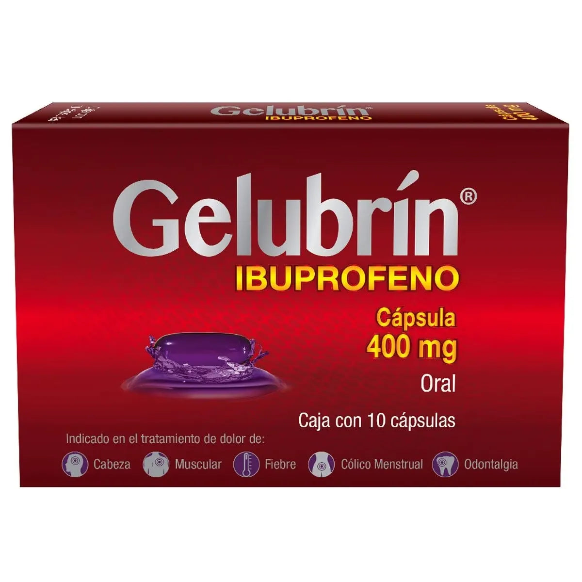 Gelubrín®, Ibuprofeno 400 mg 10 Cápsulas