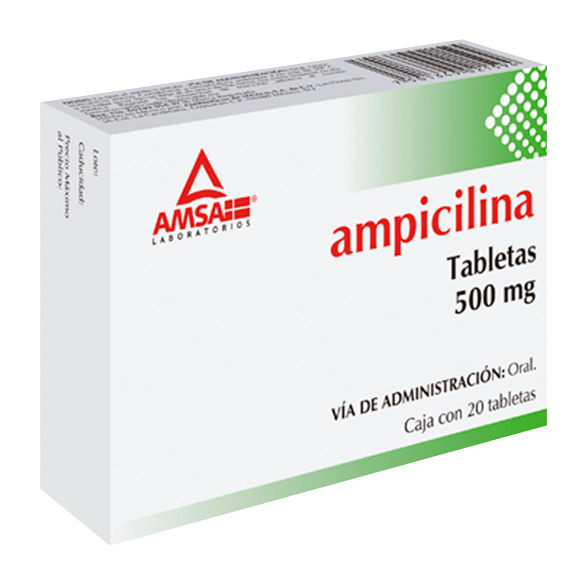 Ampicilina 500 mg 20 Tabletas | Amsa®