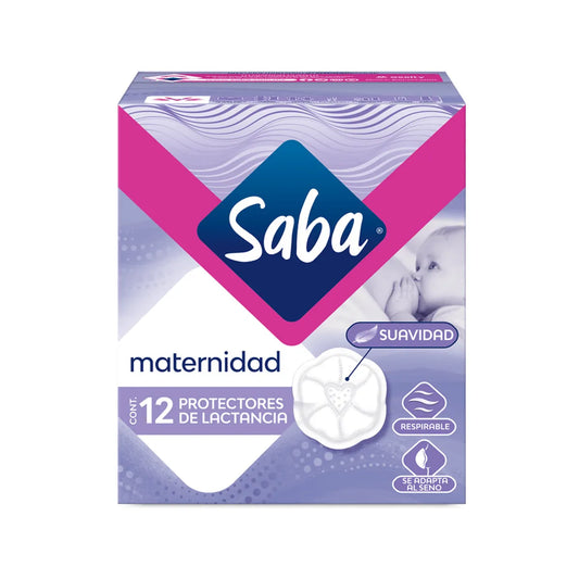 Protectores de Lactancia Saba Maternidad Absorbentes y Respirables, 12 unidades