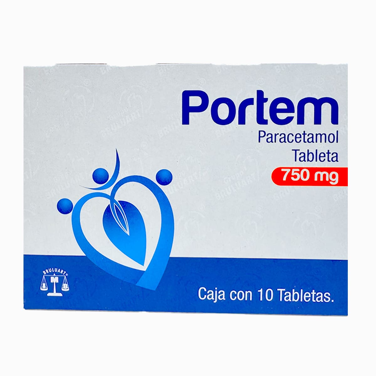 Portem, Paracetamol 750 mg con 10 Tabletas | Bruluart®