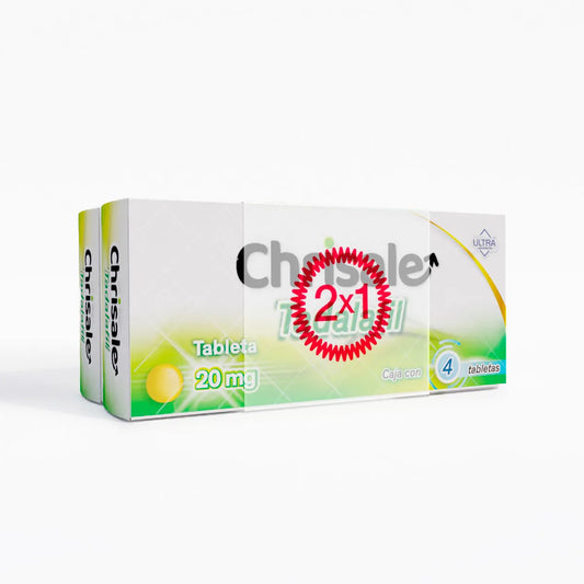 Chrisale®, Tadalafil 20 mg 4 Tabletas Paquete 2 x 1 | Ultra®