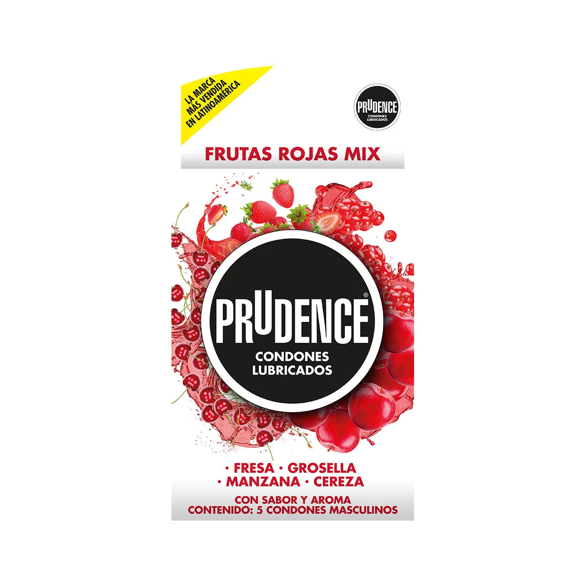 Condones Prudence Frutas Rojas Mix 5 Piezas