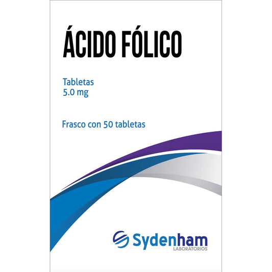 Ácido Fólico, Sydenham 5 mg 50 Tabletas