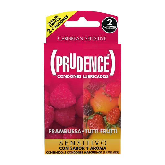 Preservativo Prudence, Frambuesa + Tutti Frutti, 2 Condones