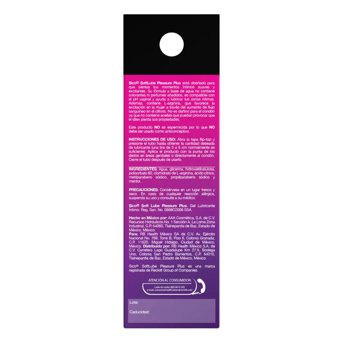 Gel Lubricante Íntimo Sico SoftLube Pleasure Plus 56.7 g