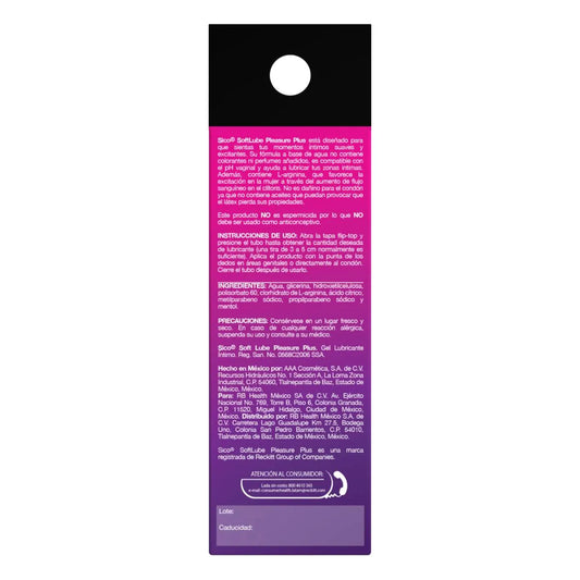 Gel Lubricante Íntimo Sico SoftLube Pleasure Plus 56.7 g