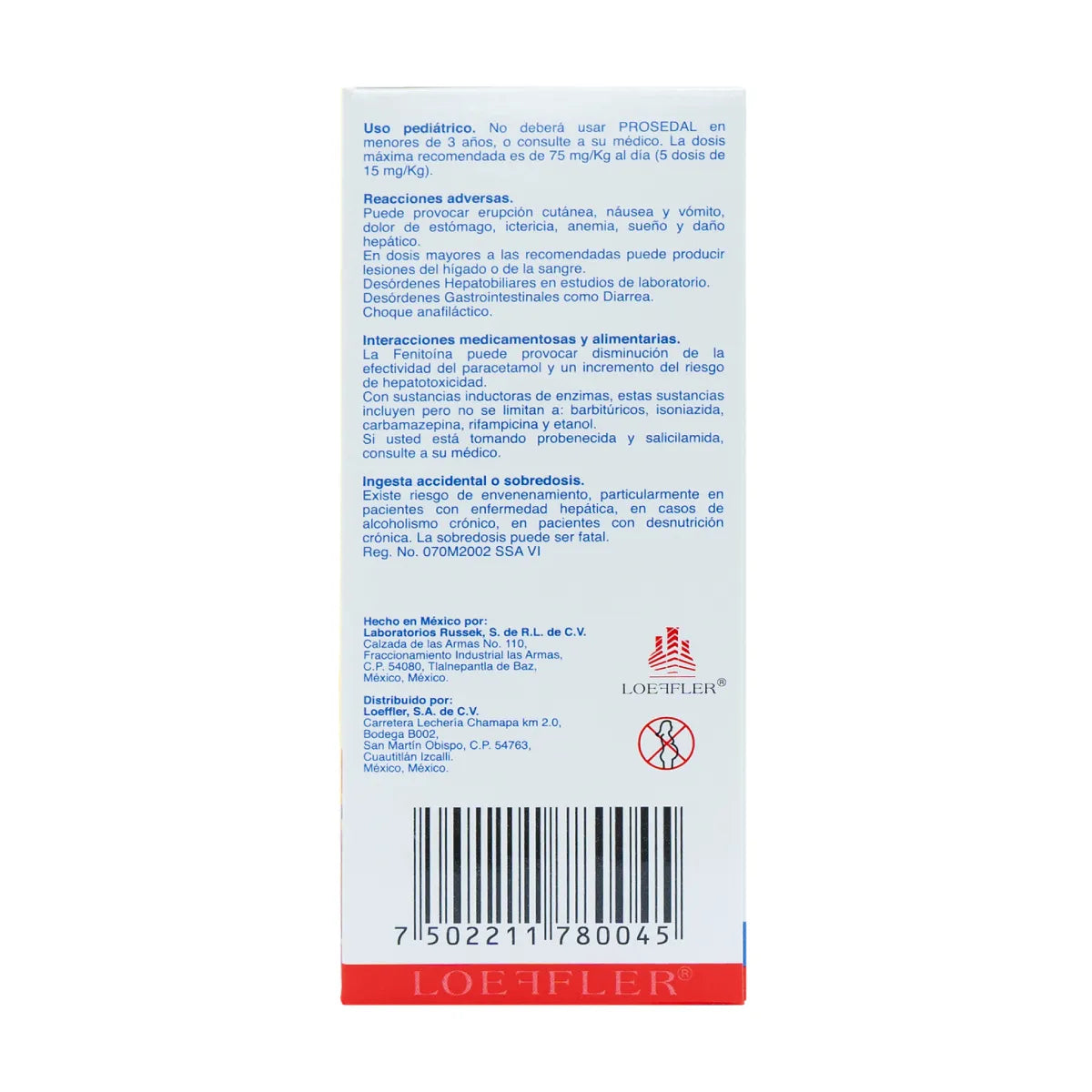 Prosedal, Paracetamol 3.2 g/100 mL Jarabe 120 mL | Loeffler®