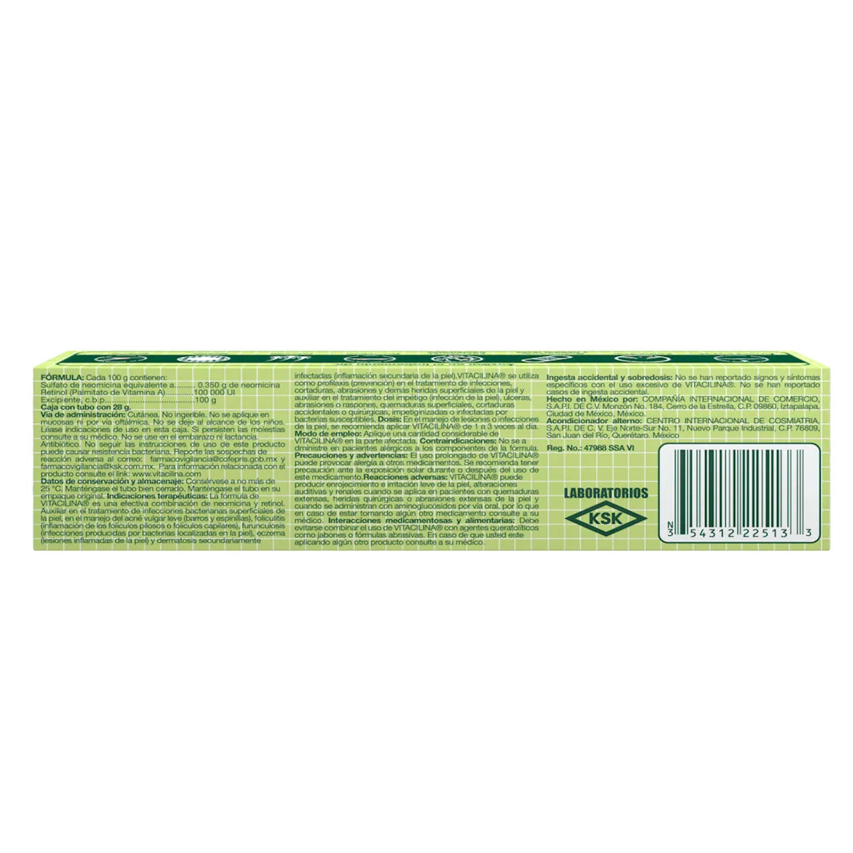 Vitacilina®, Retinol, Neomicina 28 g Ungüento