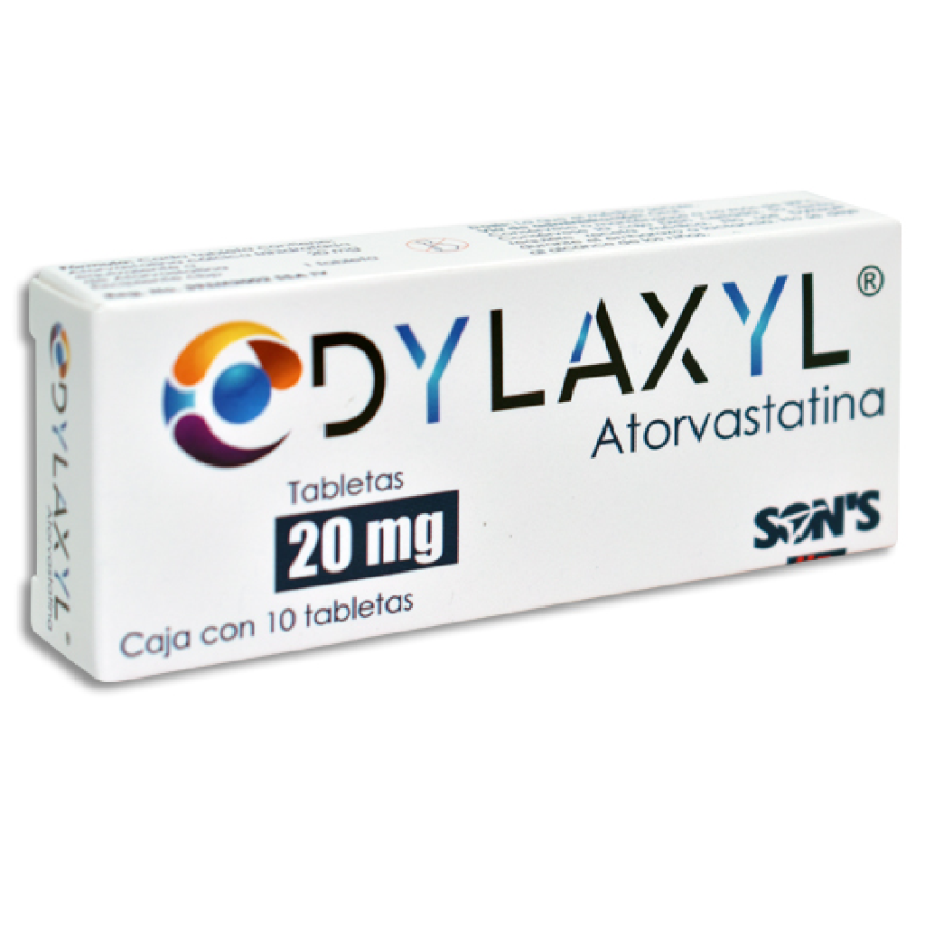 Atorvastatina, Dylaxyl 20 mg 10 Tabletas