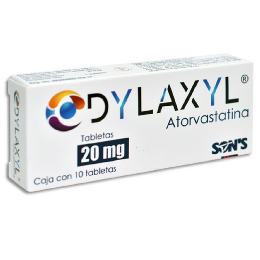 Atorvastatina, Dylaxyl 20 mg 10 Tabletas