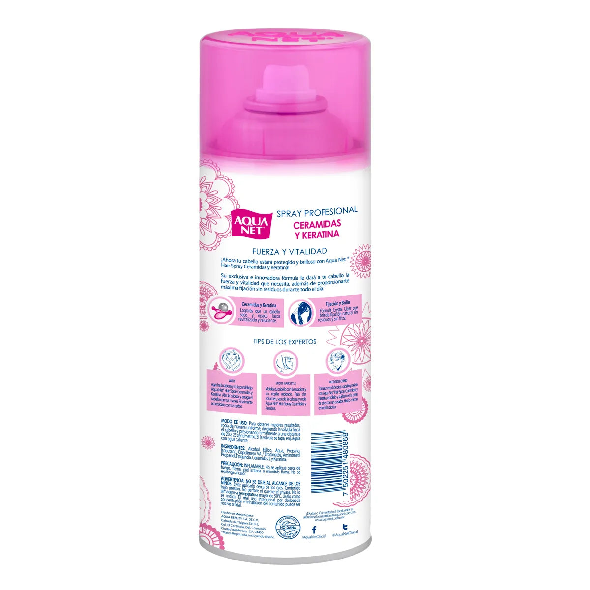 Spray Fijador Profesional Ceramidas y Keratina 316 ml | Aqua Net®