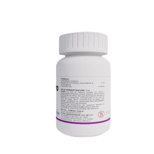 Amlodipino 5 mg, 100 tabletas | Ultra