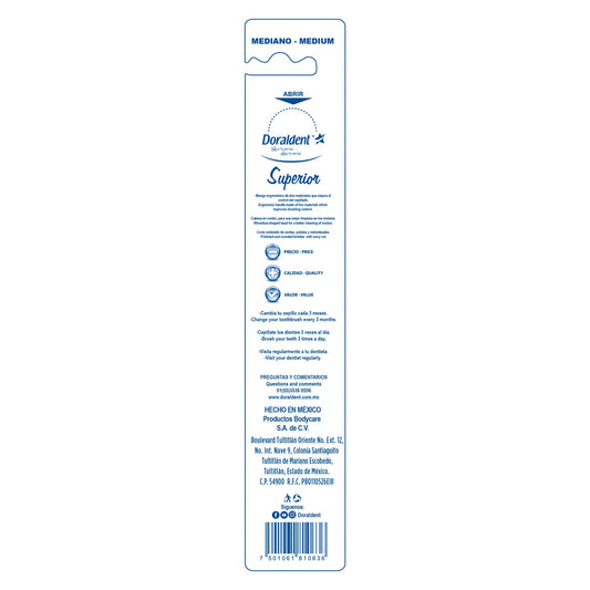 Cepillo Dental Doraldent Superior Mediano 1 Pieza