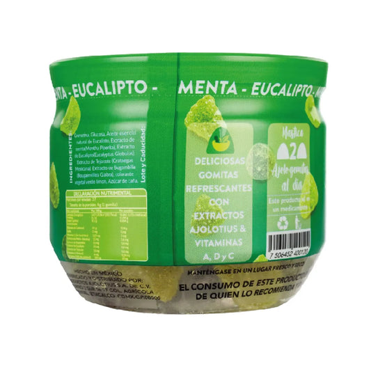 Gomitas Ajolotius Vitaminas A, D3 y C Menta Eucalipto 148 g