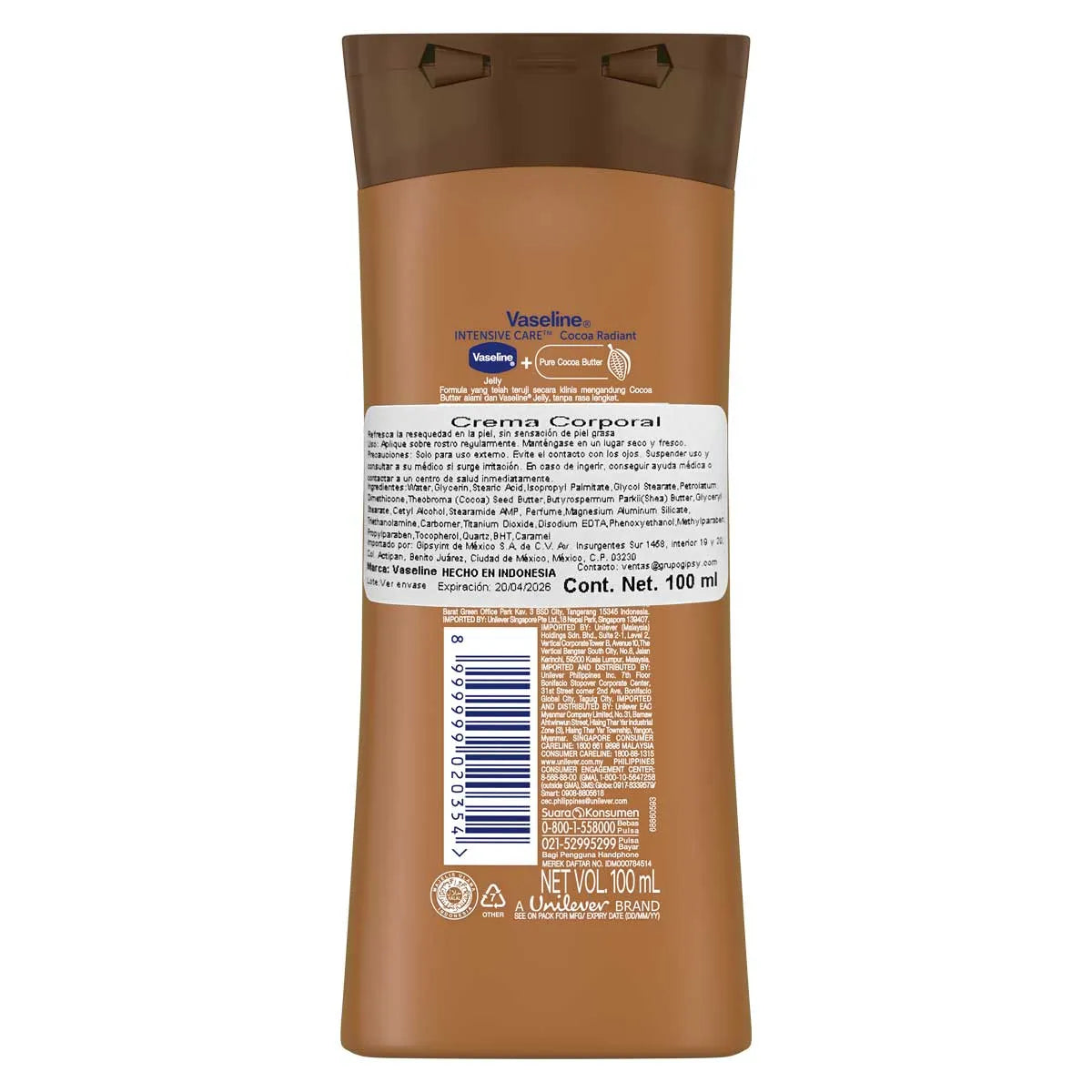 Crema Corporal Cocoa Radiant 100 ml | Vaseline®