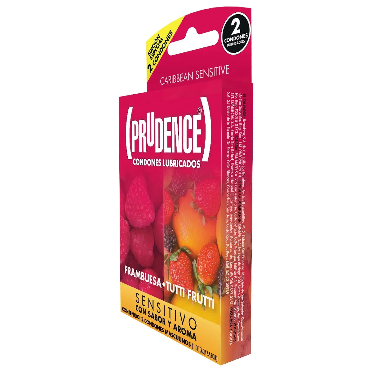 Preservativo Prudence, Frambuesa + Tutti Frutti, 2 Condones