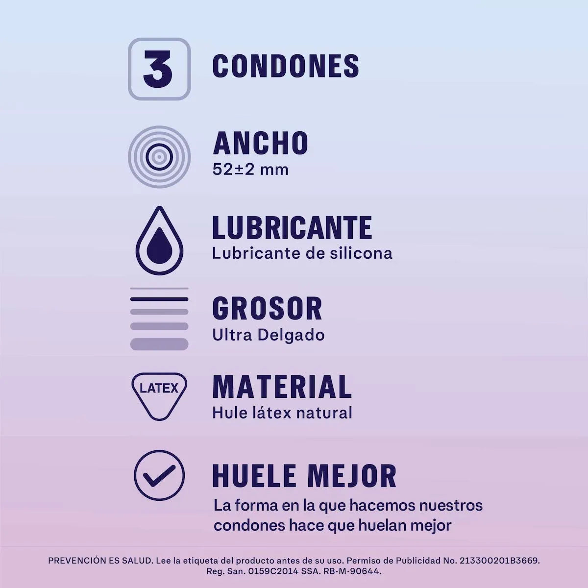 Condones Sico Invisible Látex Natural 3 Piezas