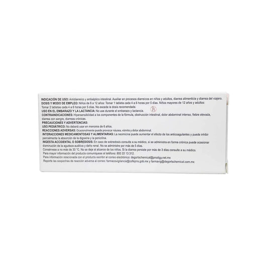 Neokap LF, Neomicina, Caolín, Pectina 20 Tabletas | Degorts Chemical®