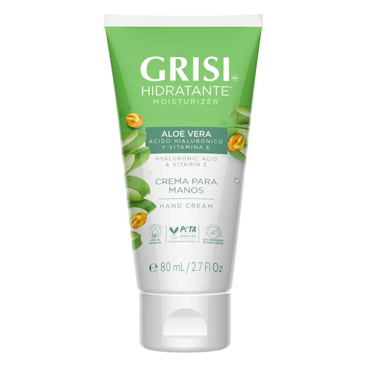 Crema para Manos Aloe Vera, Ácido Hialurónico y Vitamina E 80 ml | Grisi®