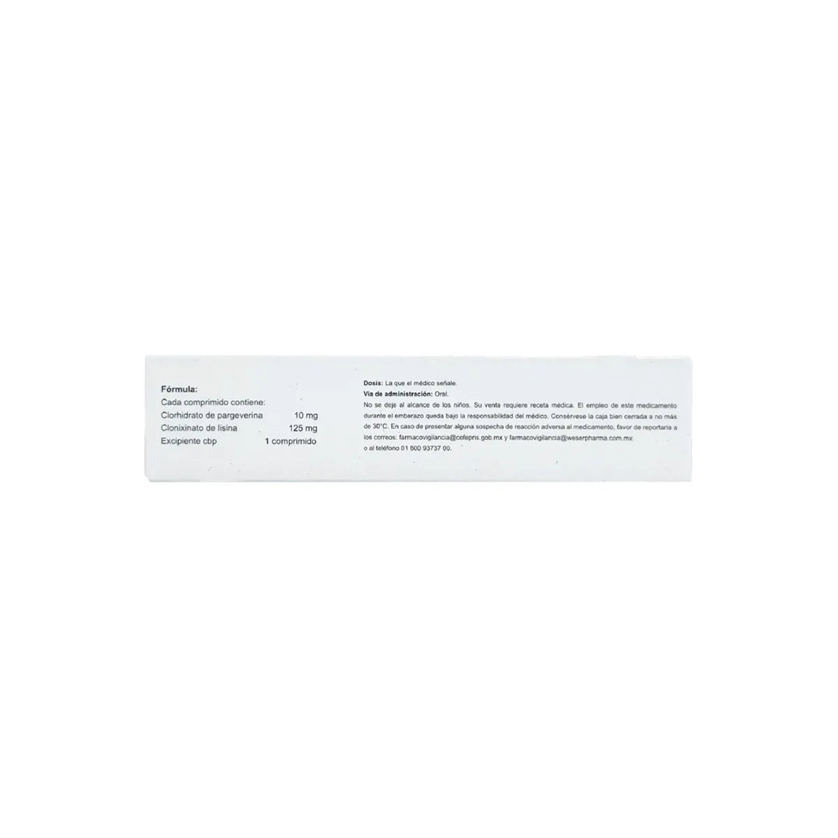 Pargeverina, Clonixinato de Lisina 10 mg / 125 mg 20 Comprimidos | Avivia®