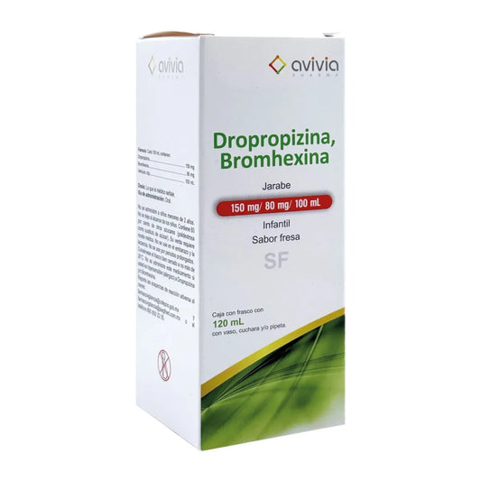 Dropropizina 150 mg, Bromhexina 80 mg Jarabe Infantil 100 ml | Avivia®