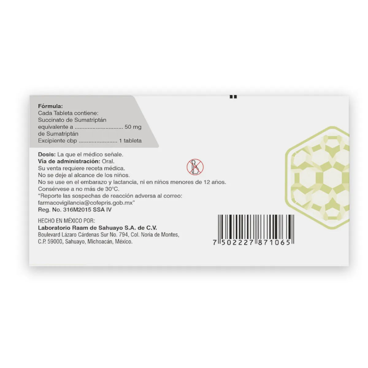 Fermig®, Sumatriptán 50 mg 2 Tabletas | RAAM®