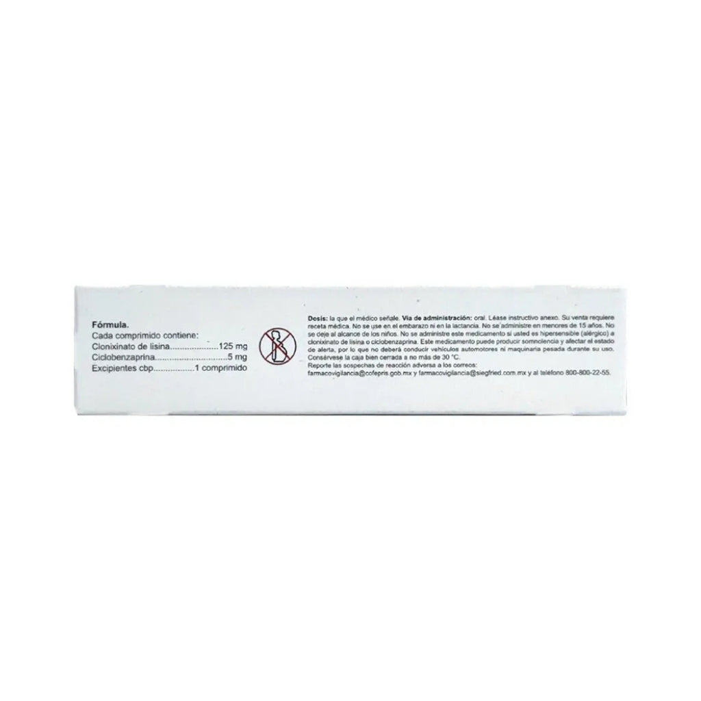 Clonixinato de Lisina 125 mg, Ciclobenzaprina 5 mg 20 Comprimidos | Avivia Pharma®