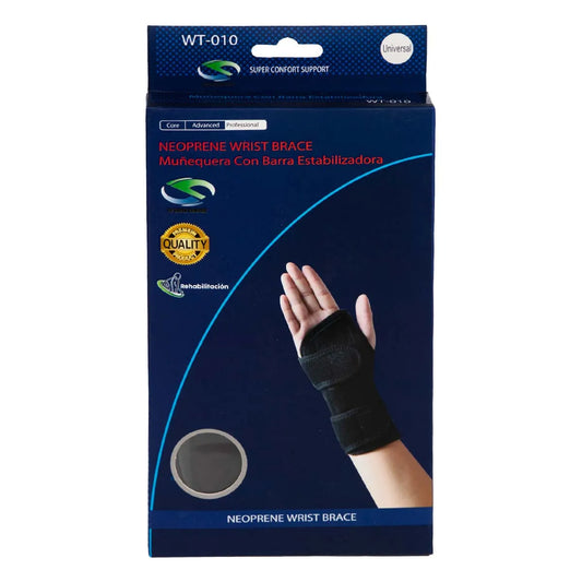 Muñequera Elástica Universal Color Negro | Super Confort®