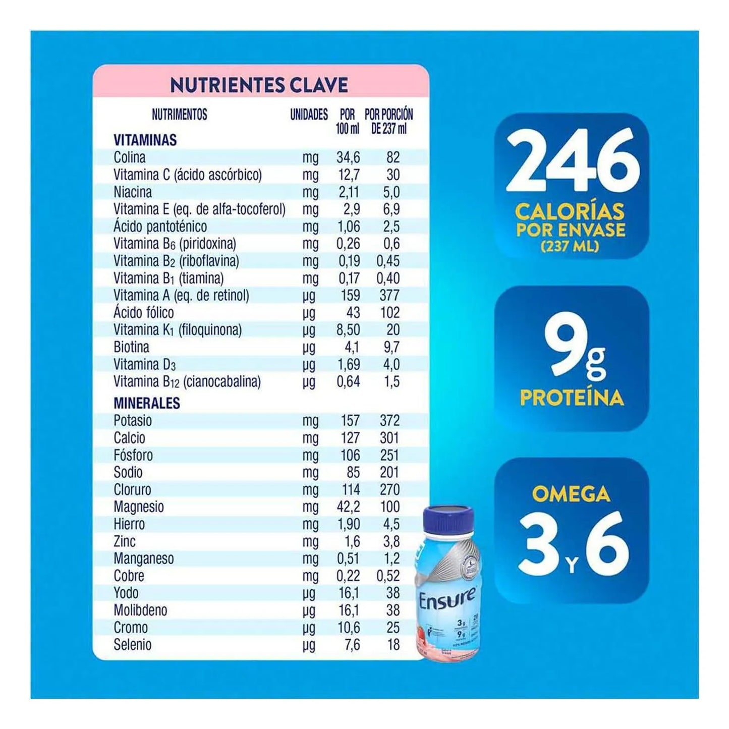Ensure® Fresa 237 mL Suplemento Alimenticio Líquido | Abbott®