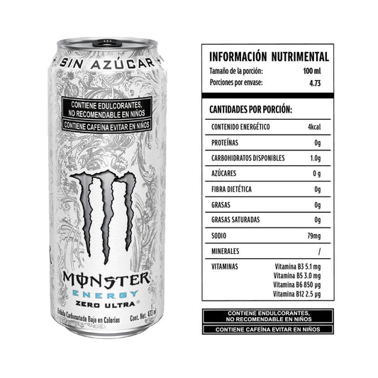 Monster Energy Zero Ultra Sin Azúcar 473 mL