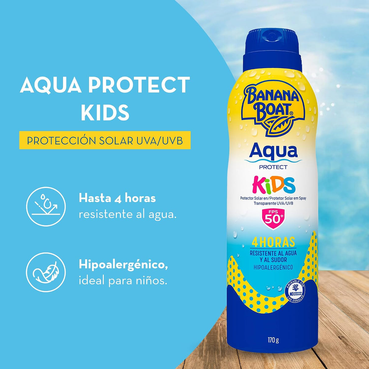 Banana Boat Aqua Protect Kids FPS 50+ Protector Solar en Spray 170 g