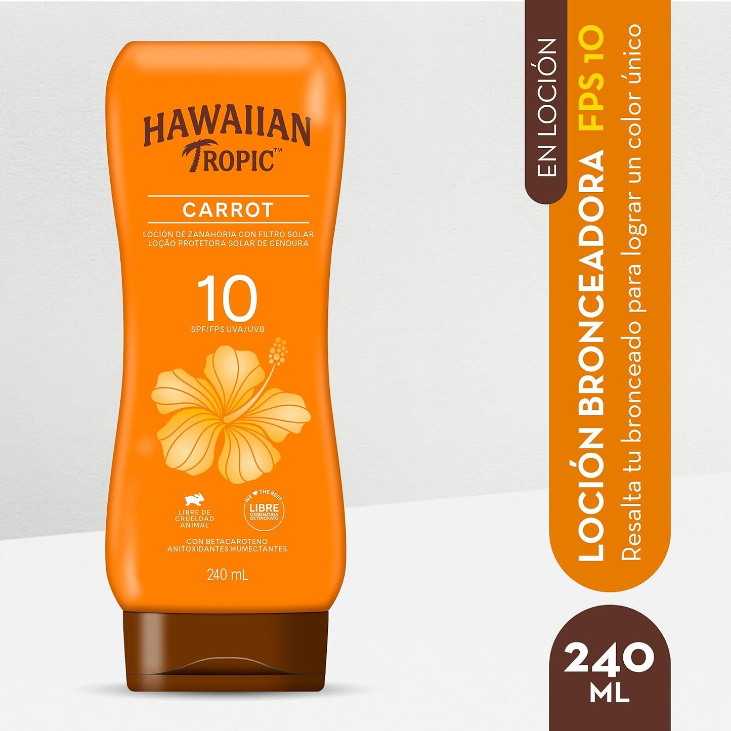 Hawaiian Tropic Carrot FPS 10 Loción Bronceadora con Filtro Solar 240 mL