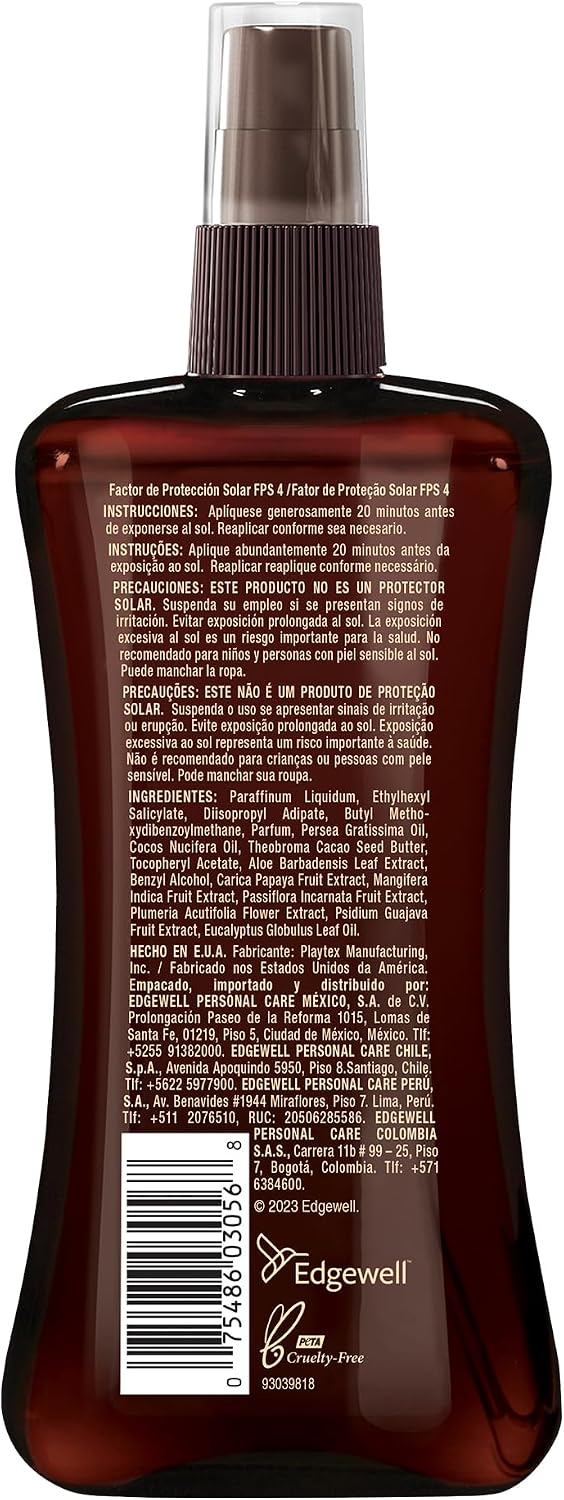 Hawaiian Tropic Tanning FPS 4 Aceite Bronceador con Filtro Solar en Spray 240 mL