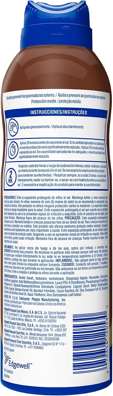 Banana Boat Aceite Seco FPS 15 Protector Solar en Spray Transparente 170 g