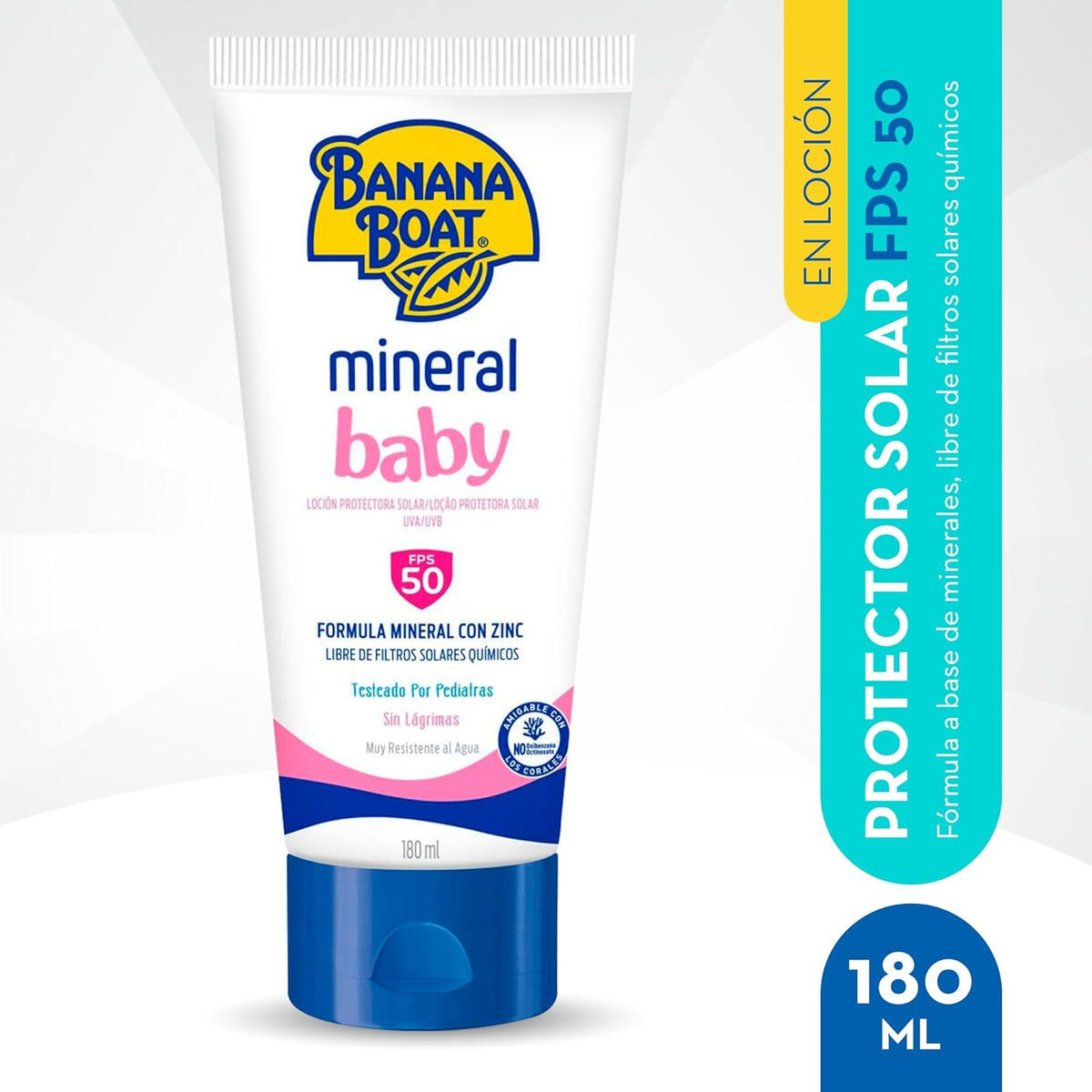 Protector Solar Banana Boat Mineral Baby FPS 50 Loción 180 mL