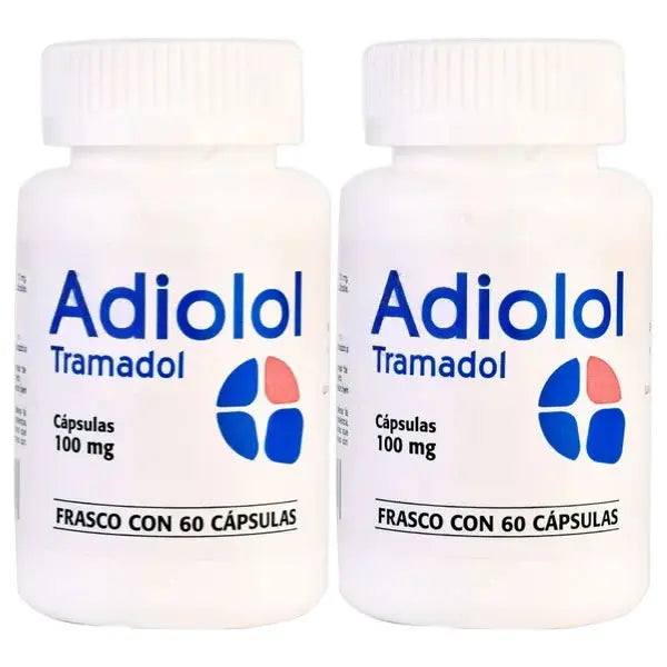 Adiolol, Tramadol 100 mg 60 Cápsulas Paquete con 2 Frascos | SBL®