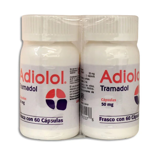 Adiolol, Tramadol 50 mg 60 Cápsulas Paquete con 2 Frascos | SBL Pharma®