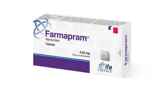 Farmapram, Alprazolam 0.25 mg 30 Tabletas