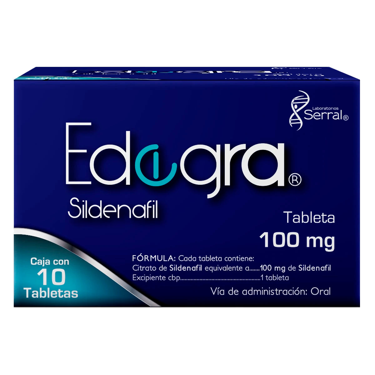 Edegra, Sildenafil 100 mg 10 Tabletas